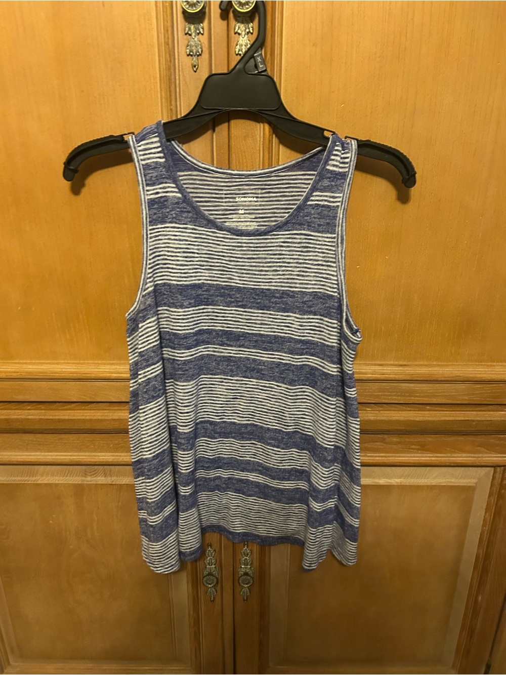 Sonoma Blue and White Striped Sleeveless Tank